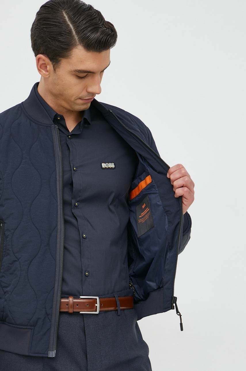 Куртка-бомбер BOSS Boss Casual чоловічий колір синій перехідна | ANSWEAR.ua