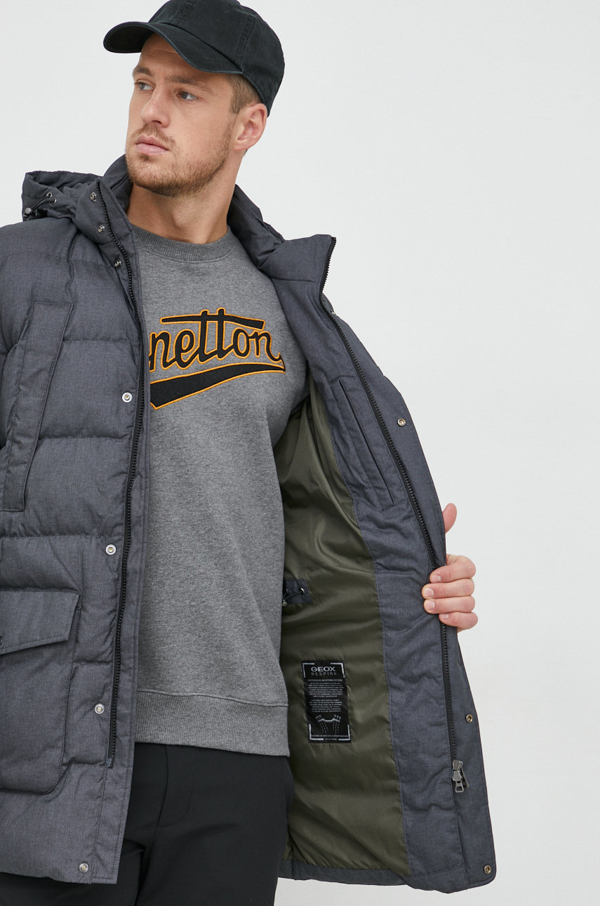 Geox kurtka męska kolor szary zimowa | Answear.com