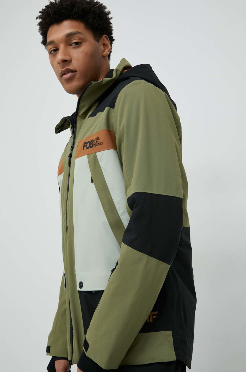 Jakna za snowboard 4F boja zelena ANSWEAR.hr