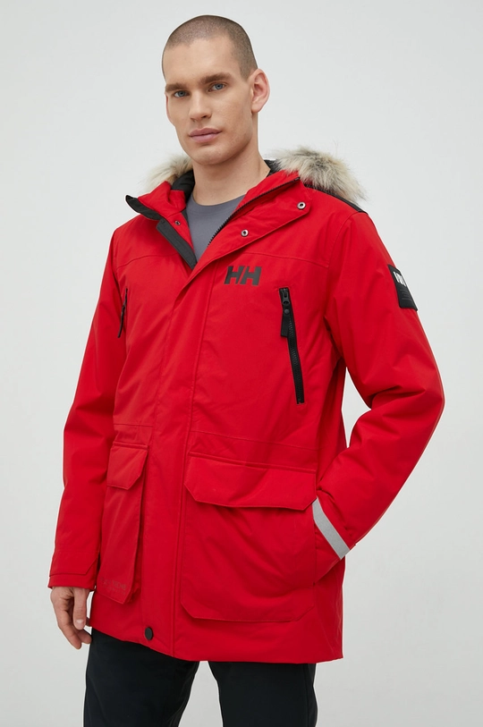 červená Bunda Helly Hansen REINE PARKA Pánsky