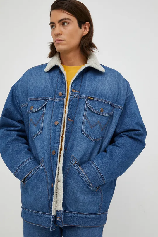 niebieski Wrangler kurtka jeansowa Męski