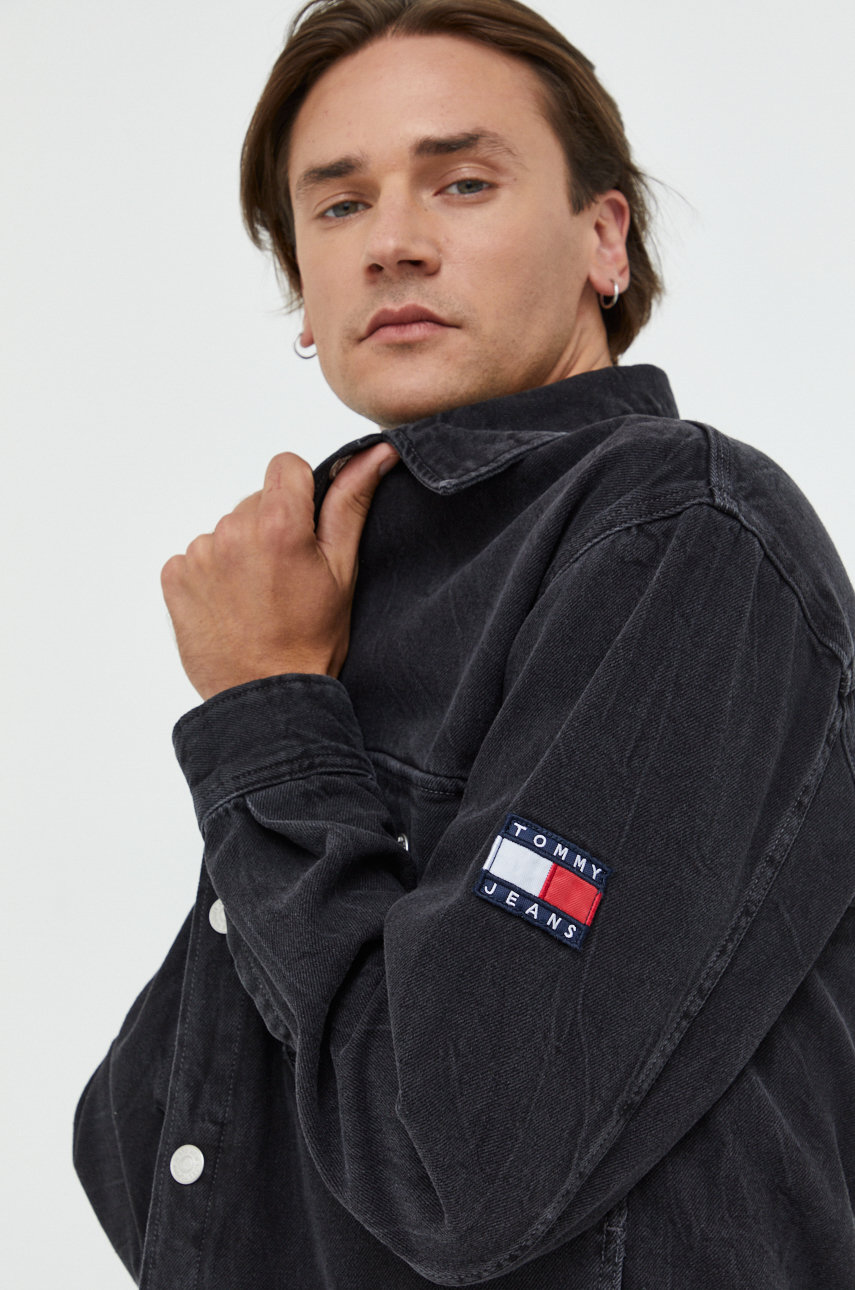 Tommy Jeans kurtka jeansowa męska kolor czarny przejściowa | Answear.com
