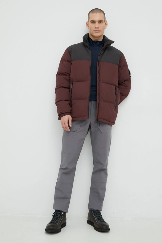 Jack Wolfskin kurtka puchowa bordowy