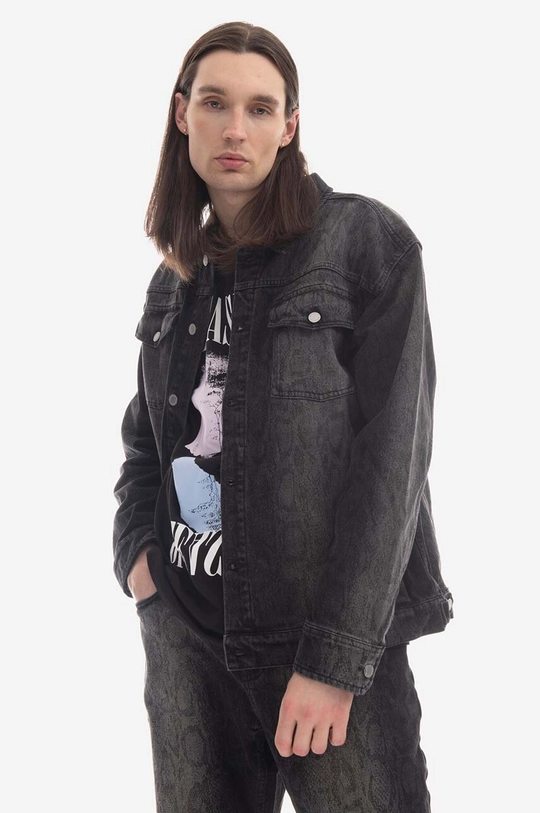 black PLEASURES denim jacket Encore Trucker Jacket Men’s