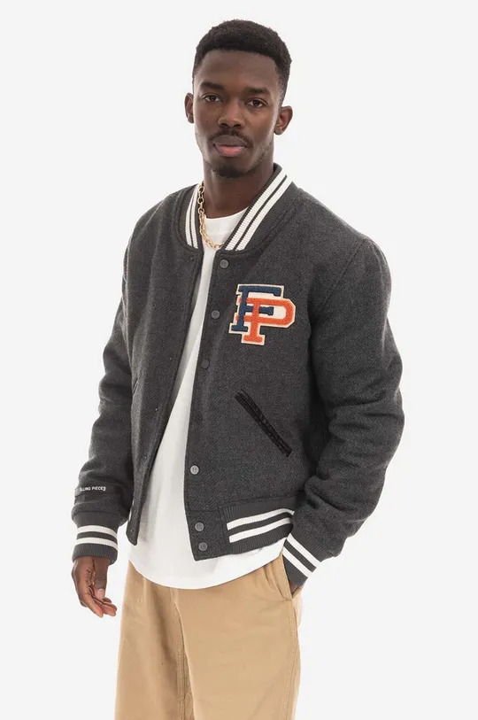 Куртка-бомбер з домішкою вовни Filling Pieces Varsity Jacket