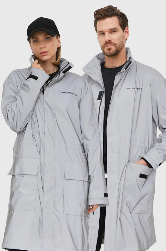 srebrna Parka Karl Lagerfeld Unisex