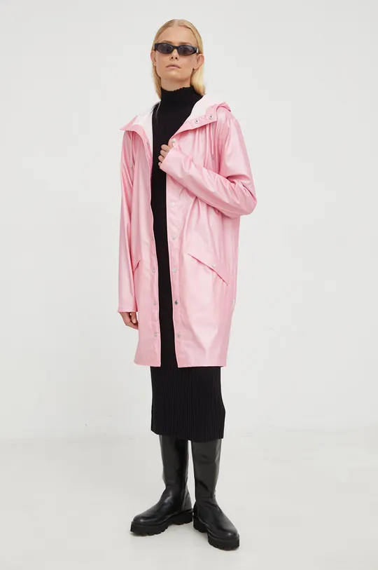 Rains rain jacket 12020 Long Jacket pink