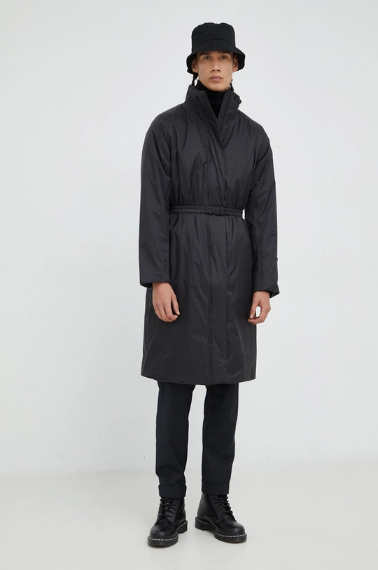 negru Rains geacă 15500 Long Padded Nylon W Coat