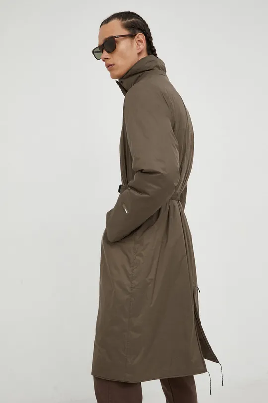 Rains kurtka 15500 Long Padded Nylon W Coat brązowy