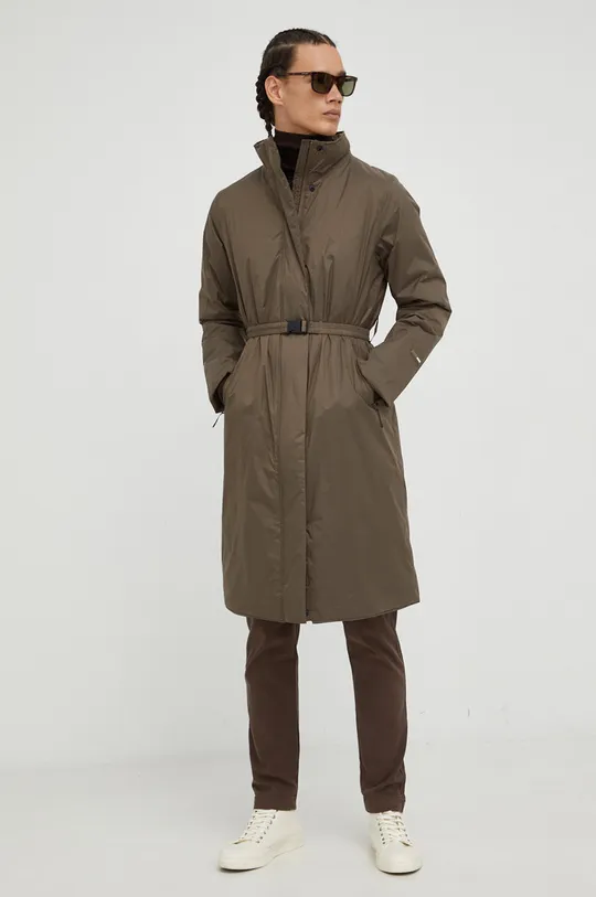 brązowy Rains kurtka 15500 Long Padded Nylon W Coat
