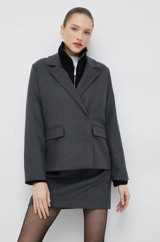 szürke Selected Femme gyapjú kabát Női