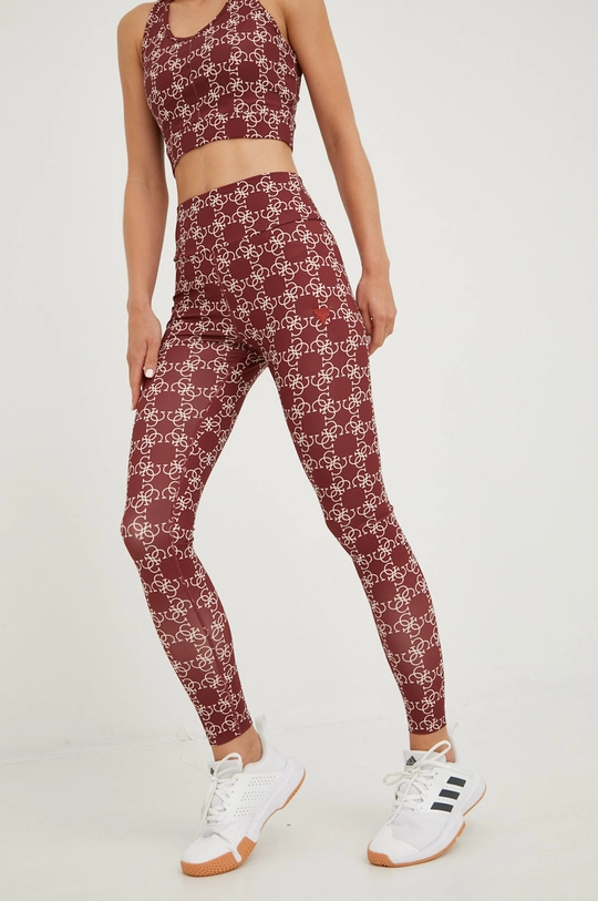 bordowy Guess legginsy Damski