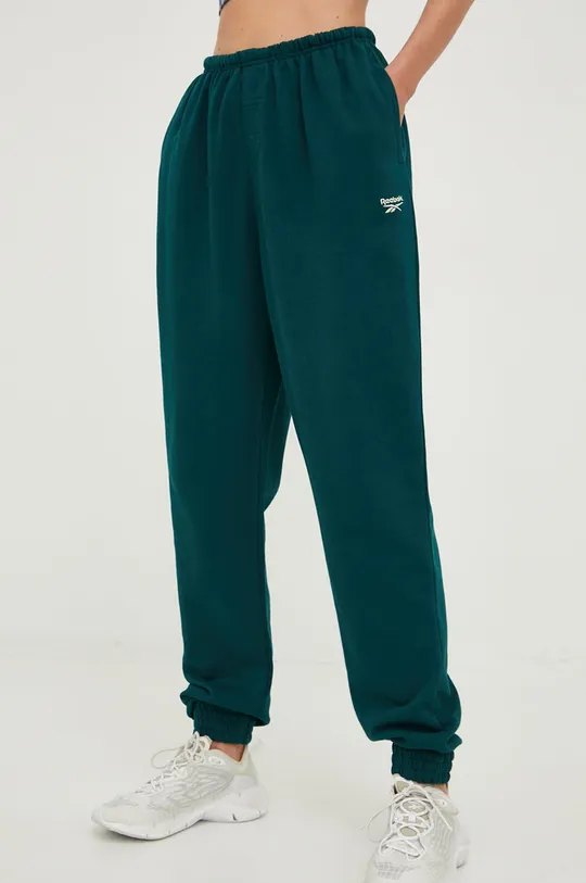 zielony Reebok Classic spodnie dresowe bawełniane Damski