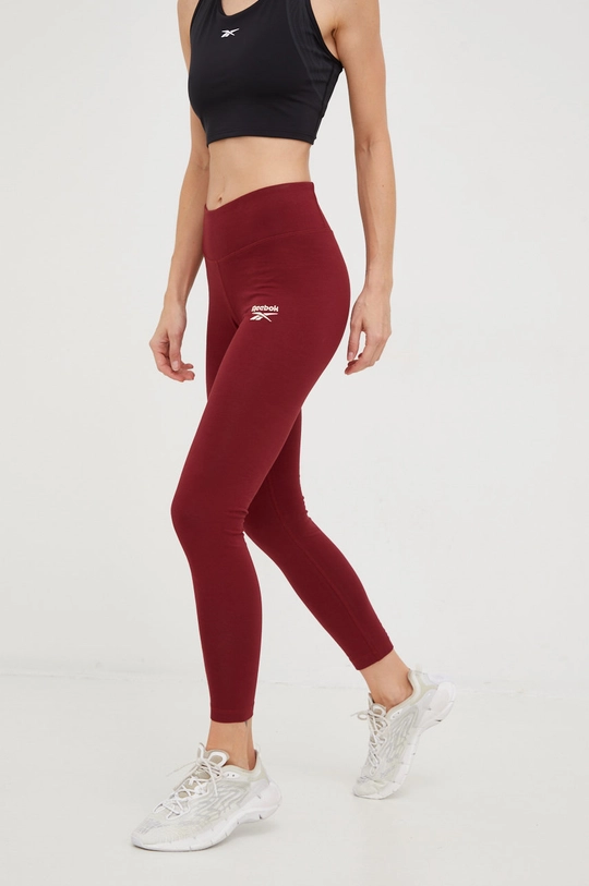 bordowy Reebok legginsy treningowe Reebok Identity Damski