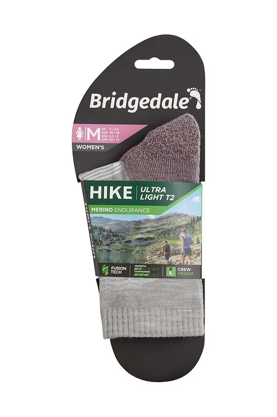 Čarape Bridgedale Ultralight T2 Merino Performance siva