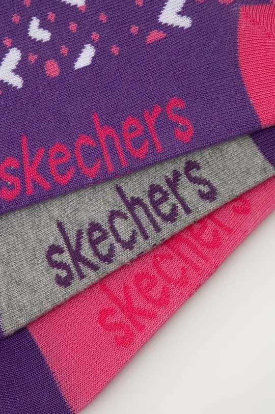Otroške nogavice Skechers 3-pack vijolična