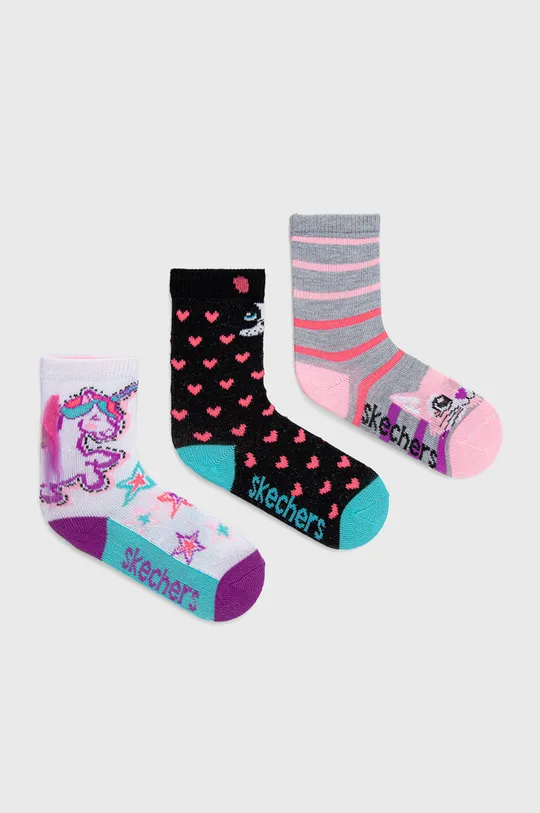 πολύχρωμο Skechers κάλτσες παιδικό (3-pack) Για κορίτσια
