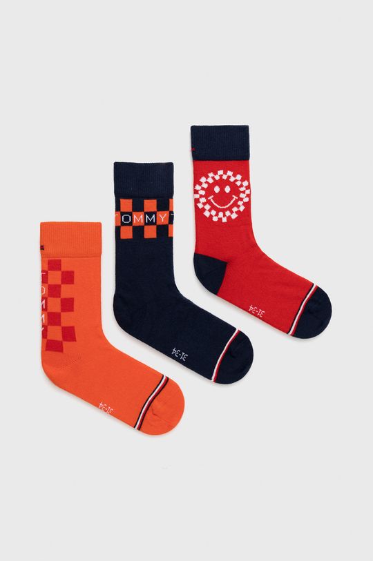 oranžová Dětské ponožky Tommy Hilfiger (3-pak) Dětský