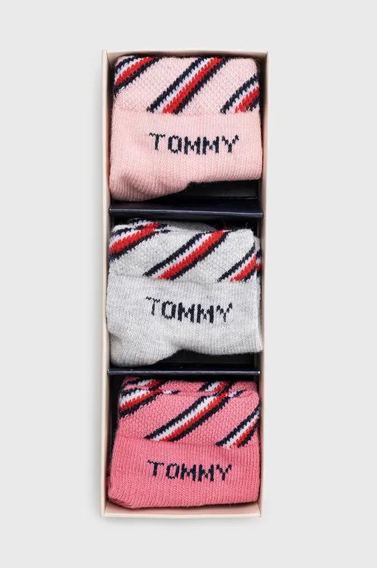 różowy Tommy Hilfiger skarpetki niemowlęce 3-pack Dziecięcy