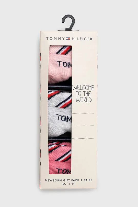 Nogavice za dojenčka Tommy Hilfiger 3-pack roza