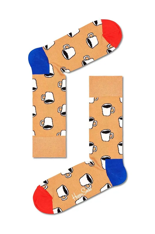 Κάλτσες Happy Socks μπεζ