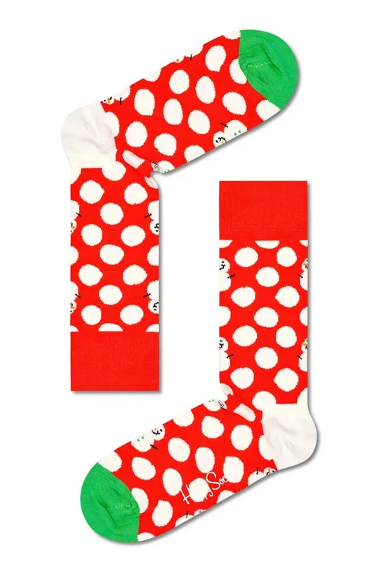 Ponožky Happy Socks Big Dot Snowman 2-pak  86% Bavlna, 12% Polyamid, 2% Elastan