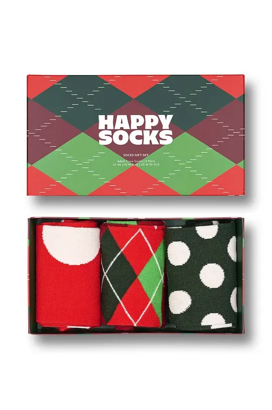 pisana Nogavice Happy Socks Holiday Classics 3-pack Unisex