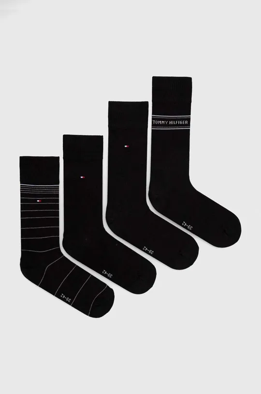 μαύρο Κάλτσες Tommy Hilfiger 4-pack Ανδρικά