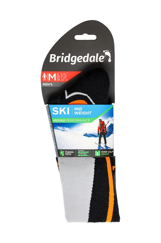 Lyžiarske ponožky Bridgedale Midweight Merino Performance sivá