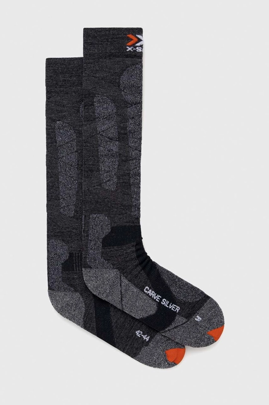 siva Smučarske nogavice X-Socks Carve Silver 4.0 Unisex