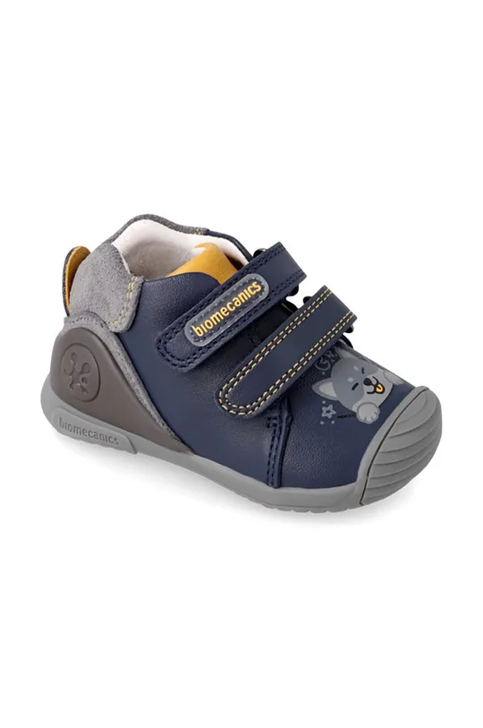 Παιδικά δερμάτινα αθλητικά παπούτσια Biomecanics σκούρο μπλε