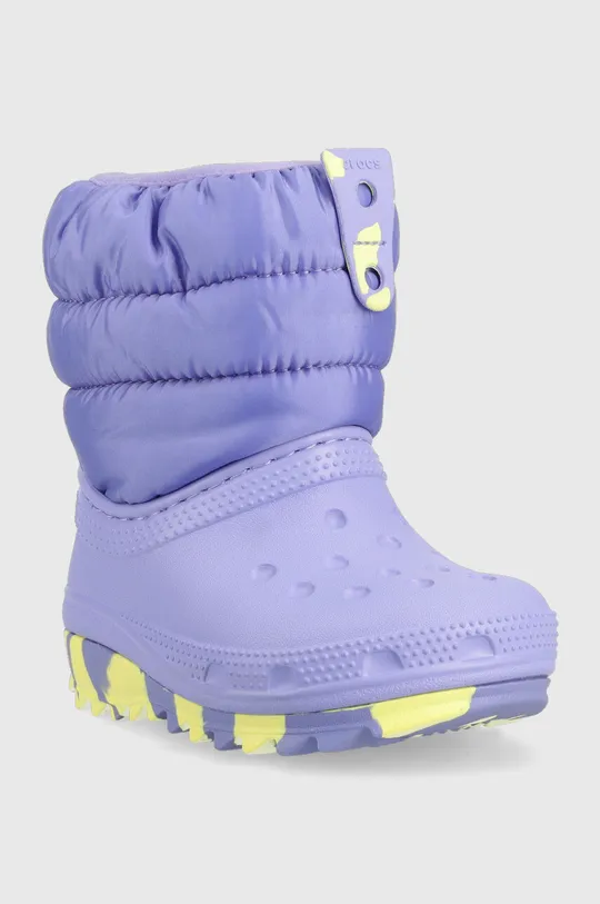 Παιδικές μπότες χιονιού Crocs μωβ