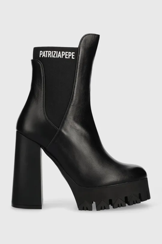 μαύρο Δερμάτινες μπότες τσέλσι Patrizia Pepe Γυναικεία