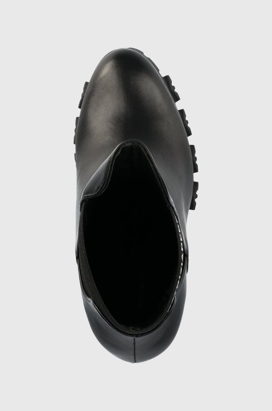 černá Kožené kotníkové boty Patrizia Pepe