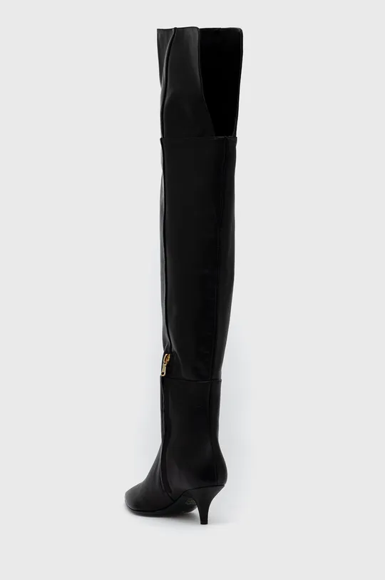 Usnjeni elegantni škornji Patrizia Pepe črna