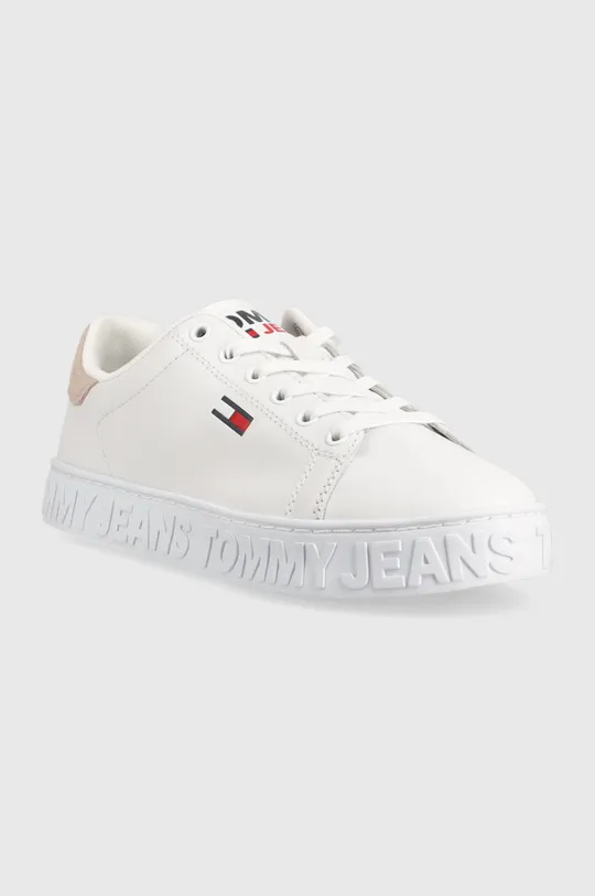 Δερμάτινα αθλητικά παπούτσια Tommy Jeans Sneaker Pop λευκό
