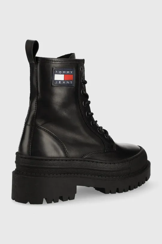 Kožené workery Tommy Jeans Lace Up Boot čierna
