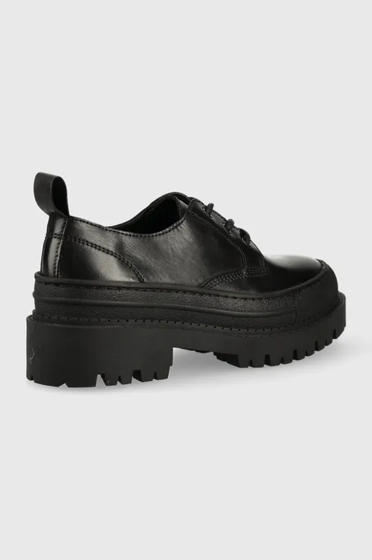Δερμάτινα κλειστά παπούτσια Tommy Jeans Foxing Leather Shoe μαύρο