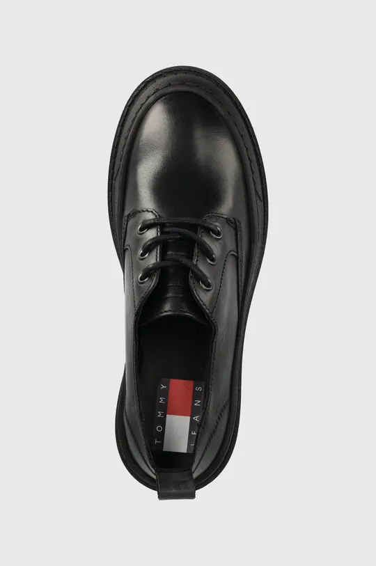 černá Kožené polobotky Tommy Jeans Foxing Leather Shoe