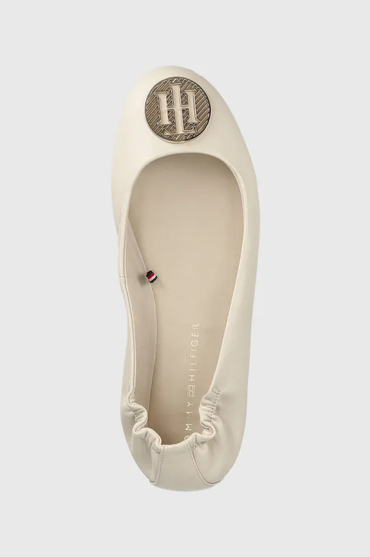 bézs Tommy Hilfiger bőr balerina cipő Th Hardware Essential