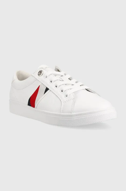 Δερμάτινα αθλητικά παπούτσια Tommy Hilfiger Corporate Tommy Cupsole λευκό