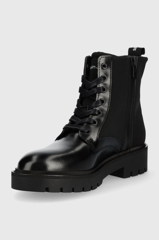 Calvin Klein Jeans workery Military Boot YW0YW00673.BDS Cholewka: Materiał tekstylny, Skóra naturalna, Wnętrze: Materiał tekstylny, Skóra naturalna, Podeszwa: Materiał syntetyczny
