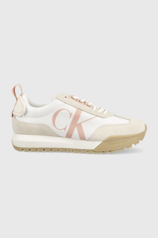 biały Calvin Klein Jeans sneakersy New Retro Runner Laceup Low YW0YW00683.0K6 Damski