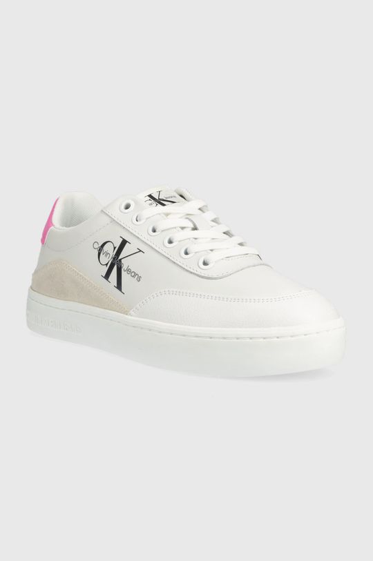 Sneakers boty Calvin Klein Jeans Classic Cupsole Laceup Low bílá