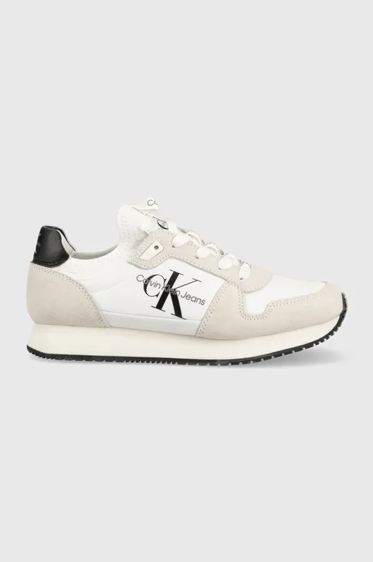 biały Calvin Klein Jeans sneakersy Runner Sock Laceup YW0YW00832.YAF Damski