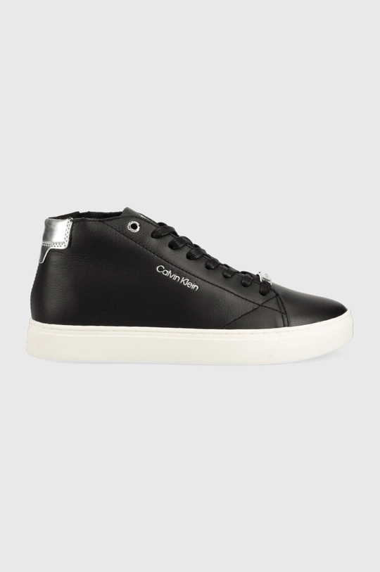 crna Kožne tenisice Calvin Klein Cupsole Unlined High Top Ženski