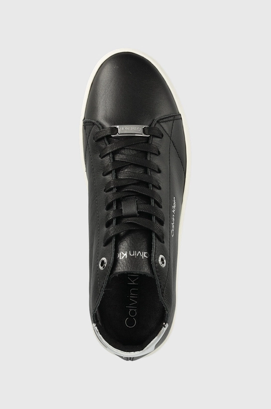 čierna Kožené tenisky Calvin Klein Cupsole Unlined High Top