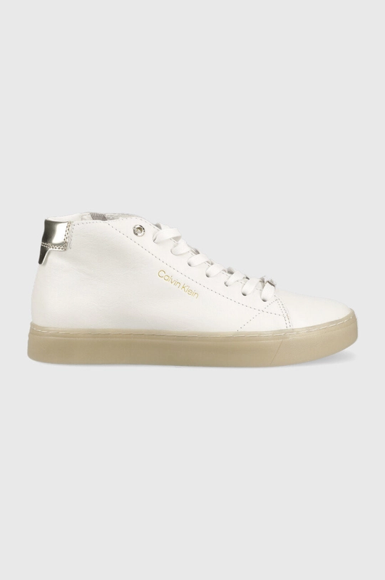 biały Calvin Klein sneakersy skórzane Cupsole Unlined High Top Damski