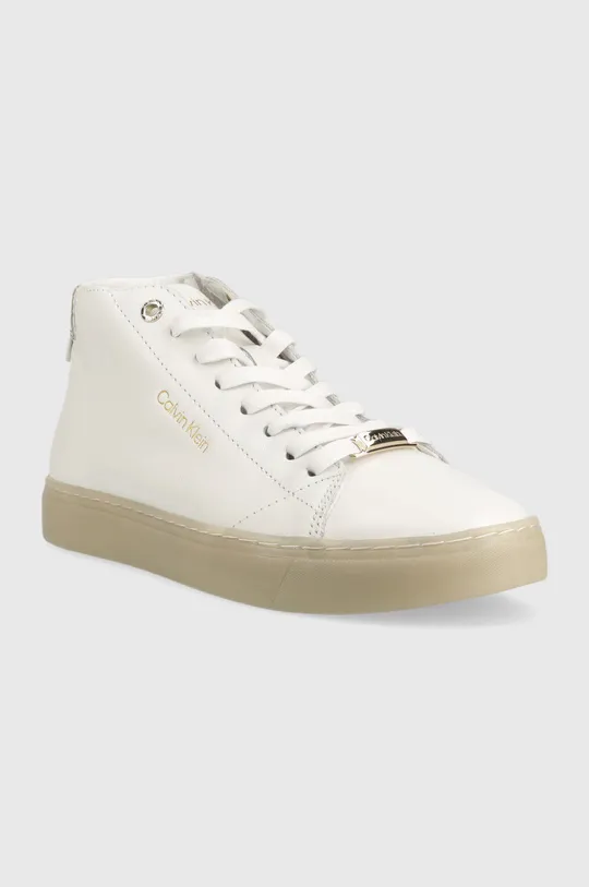 Calvin Klein sneakersy skórzane Cupsole Unlined High Top biały