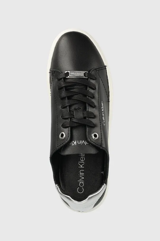 czarny Calvin Klein sneakersy skórzane Cupsole Unlined Lace Up